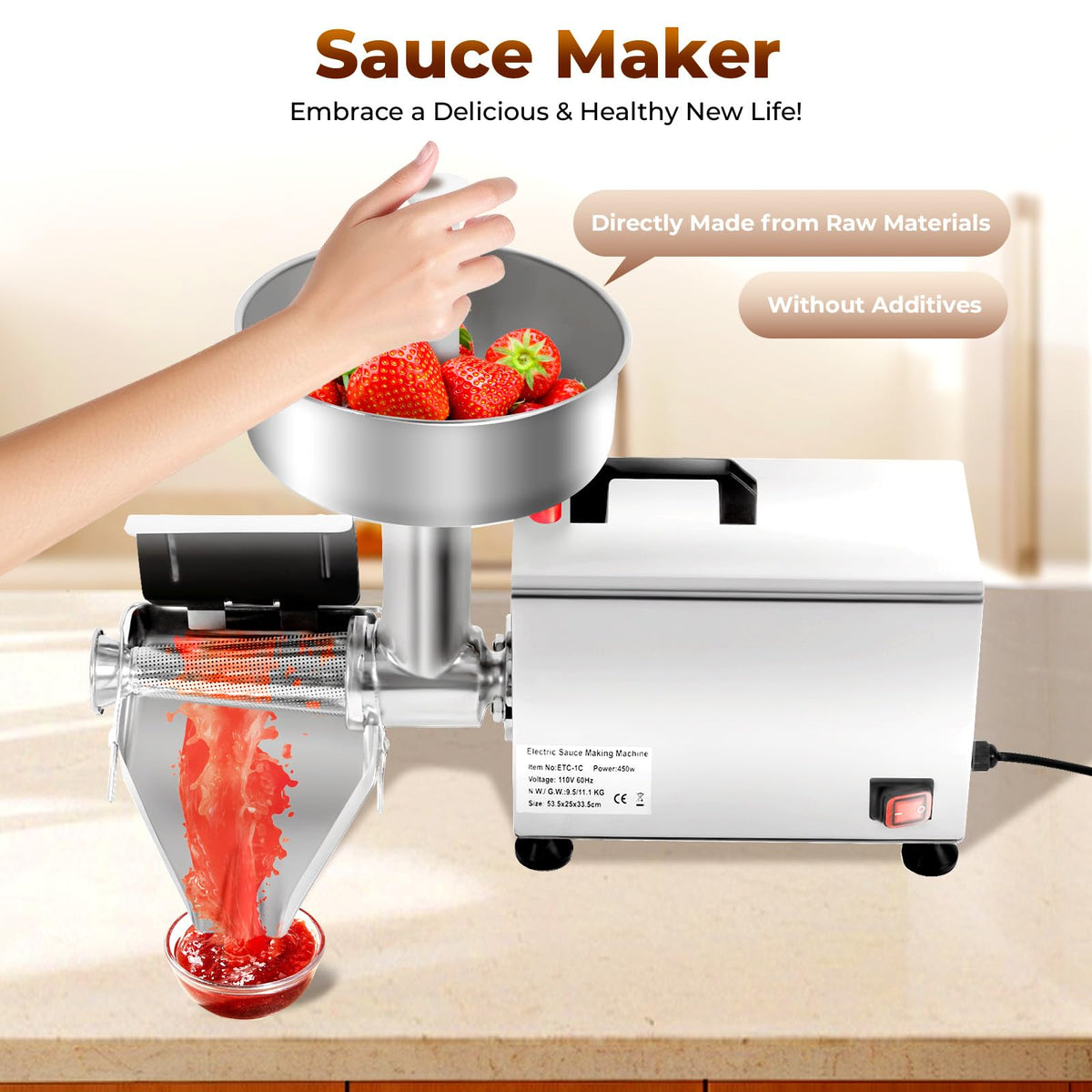 450W Stainless Steel Tomato Strainer Machine J257932