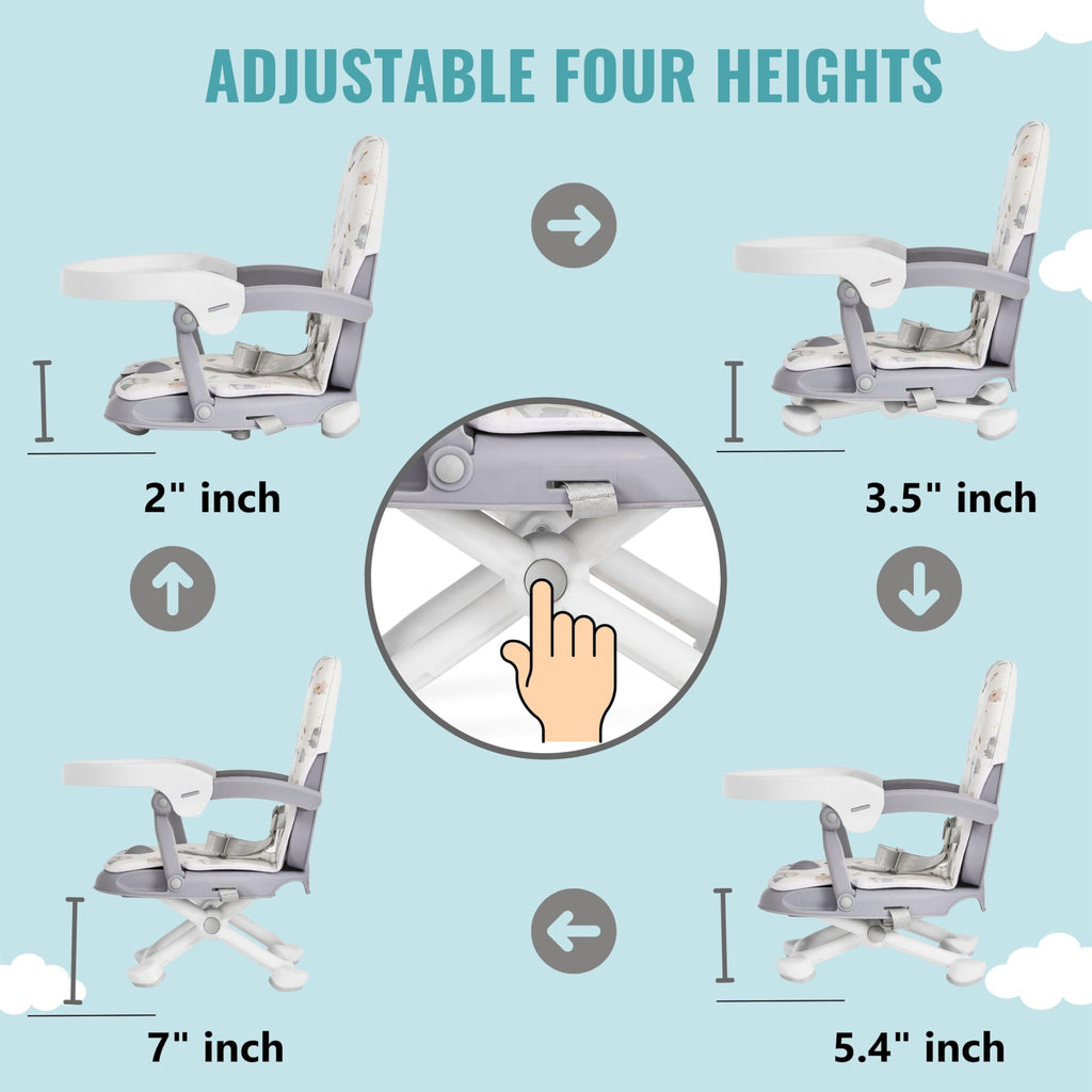 Booster Seat for Babies 6–36 Months, 3-in-1 Adjustable Portable E463