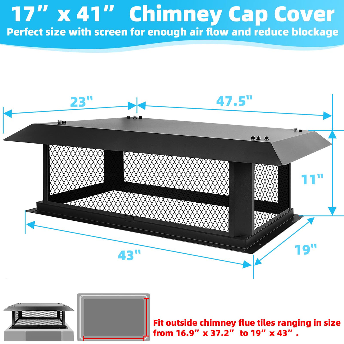 17" x 41" Chimney Cap M95061
