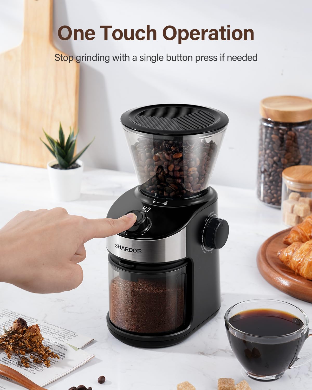 Electric Burr Coffee Grinder with 32 Grinding Sizes E10534