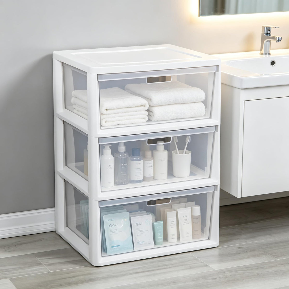 White 3 Drawer Plastic Storage Unit R48751