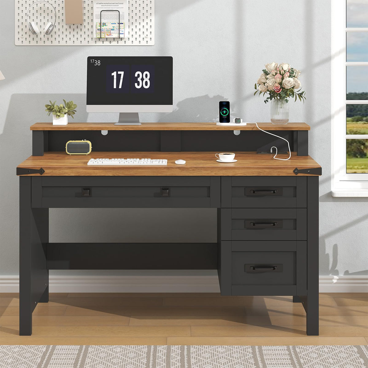 47" Computer Desk with Drawers Q4548