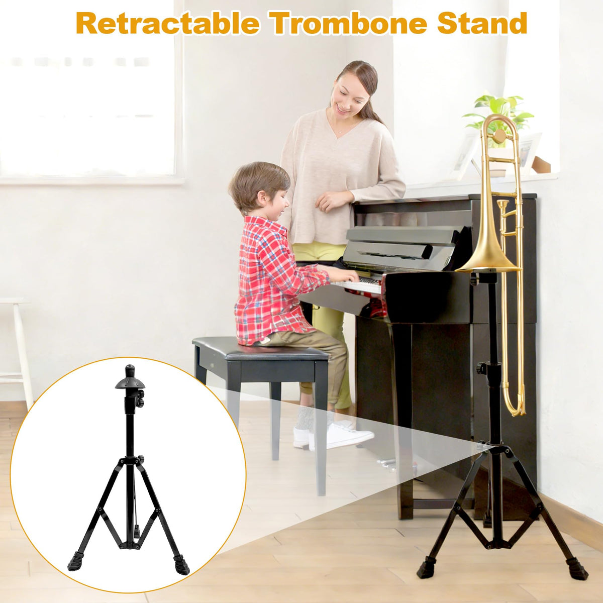 Retractable Trombone Stand with Height Adjustment J6979
