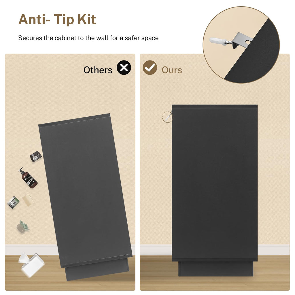 Black 6 Drawer Wood Dresser N7523