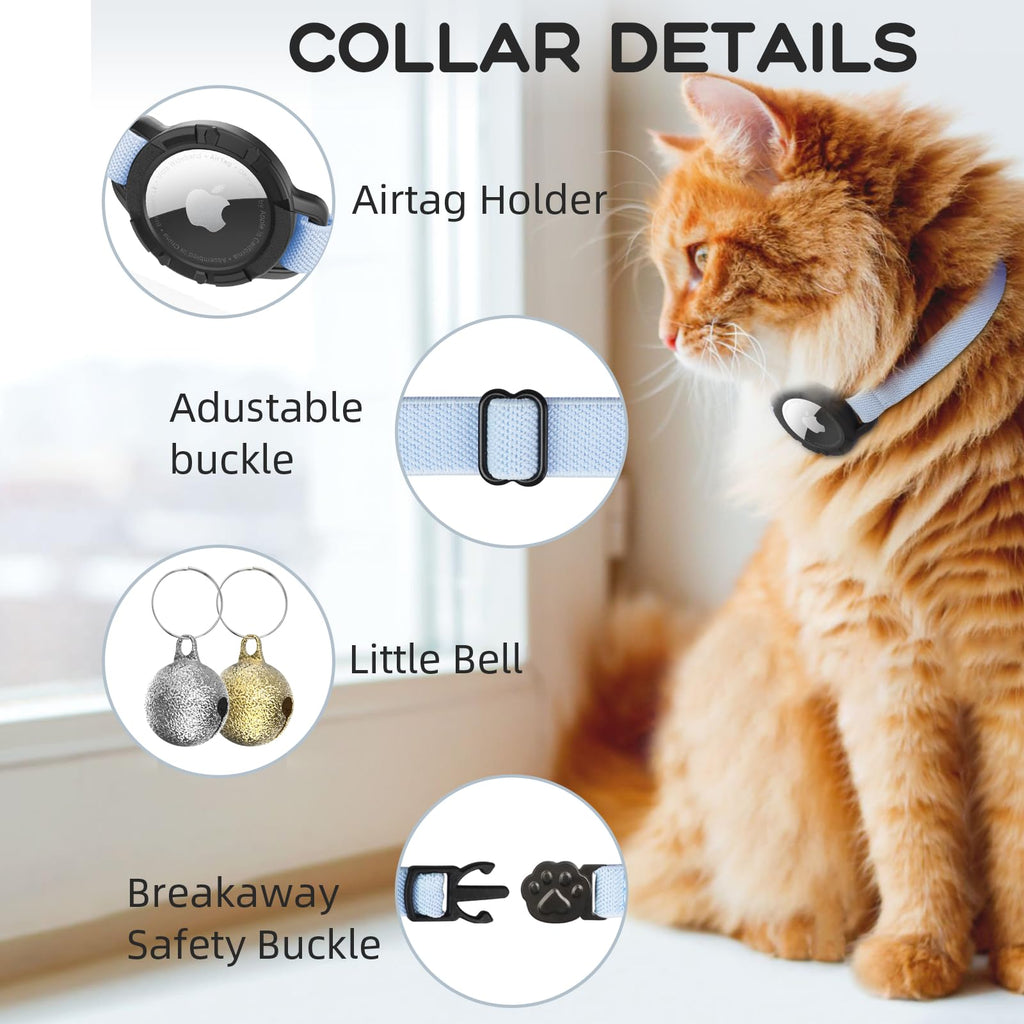 Cat Collar with AirTag Holder and Bell N972