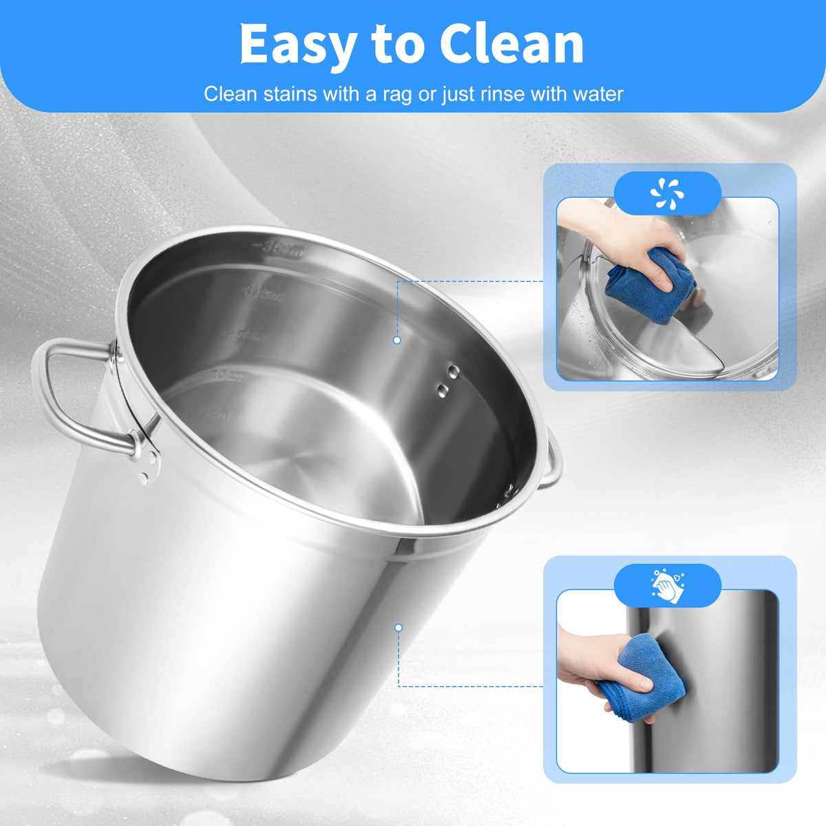 30 QT Stainless Steel Stock Pot with Lid V1257