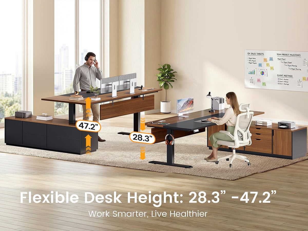 71" L Shaped Electric Standing Desk E20028