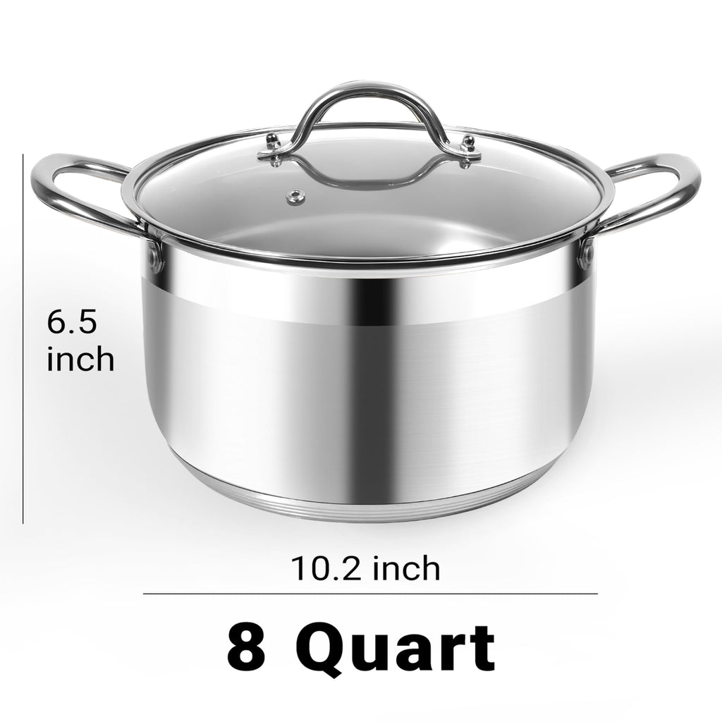 8 Quart Stainless Steel Induction Stock Pot G729703