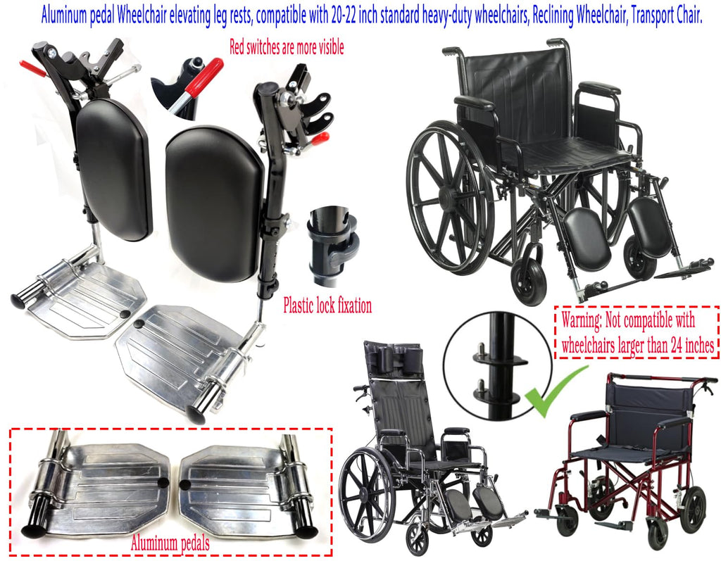 Heavy Duty Wheelchair Elevating Leg Rest with Calf Pad, Black W852720