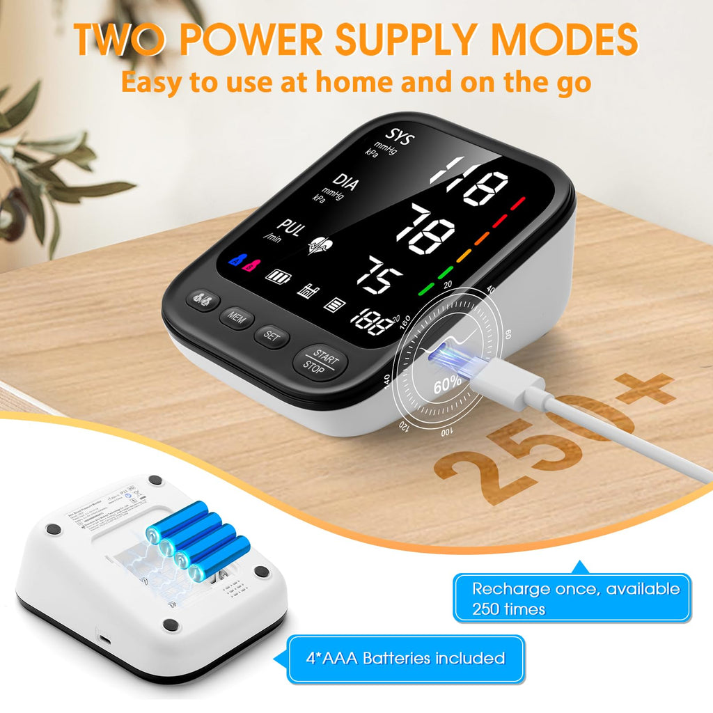 Automatic Upper Arm Blood Pressure Monitor with Adjustable Large Cuff S182