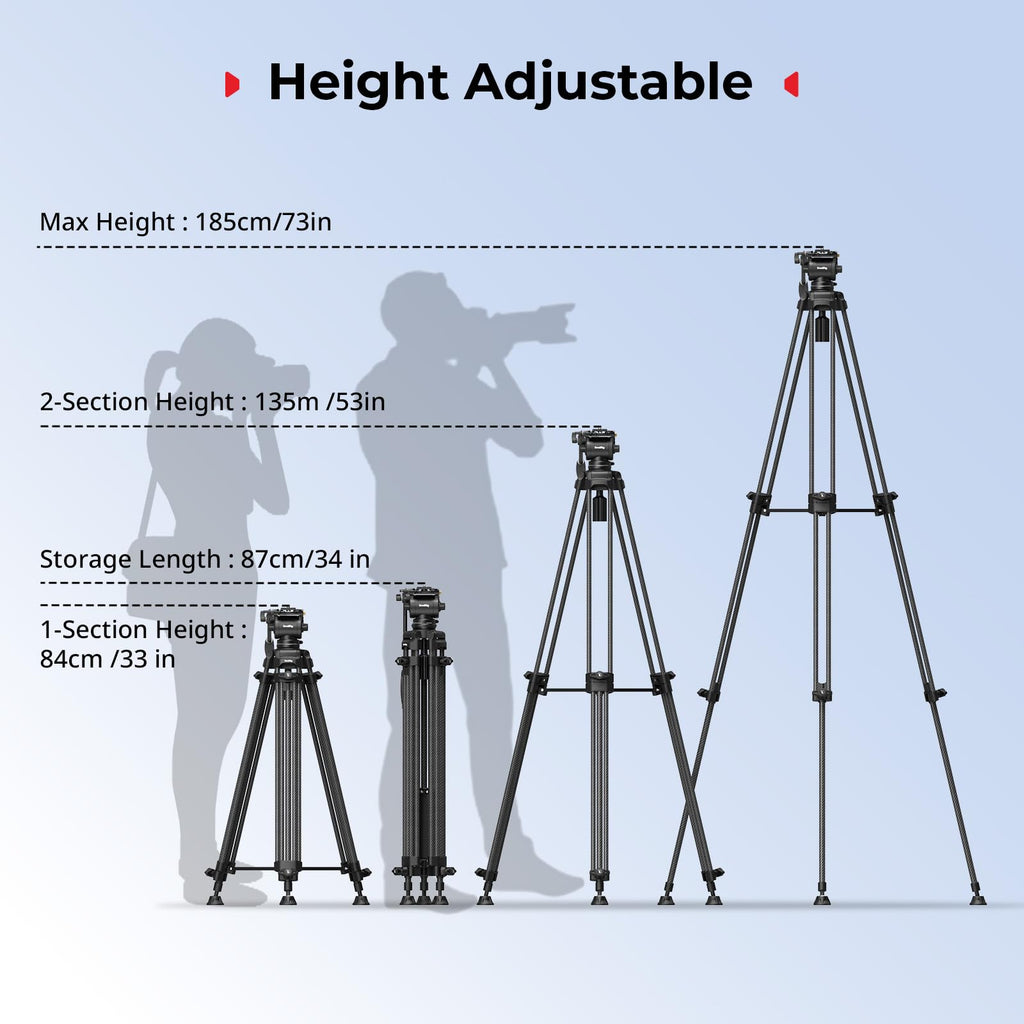 Carbon Fiber Heavy Duty Video Tripod with Fluid Head G79882