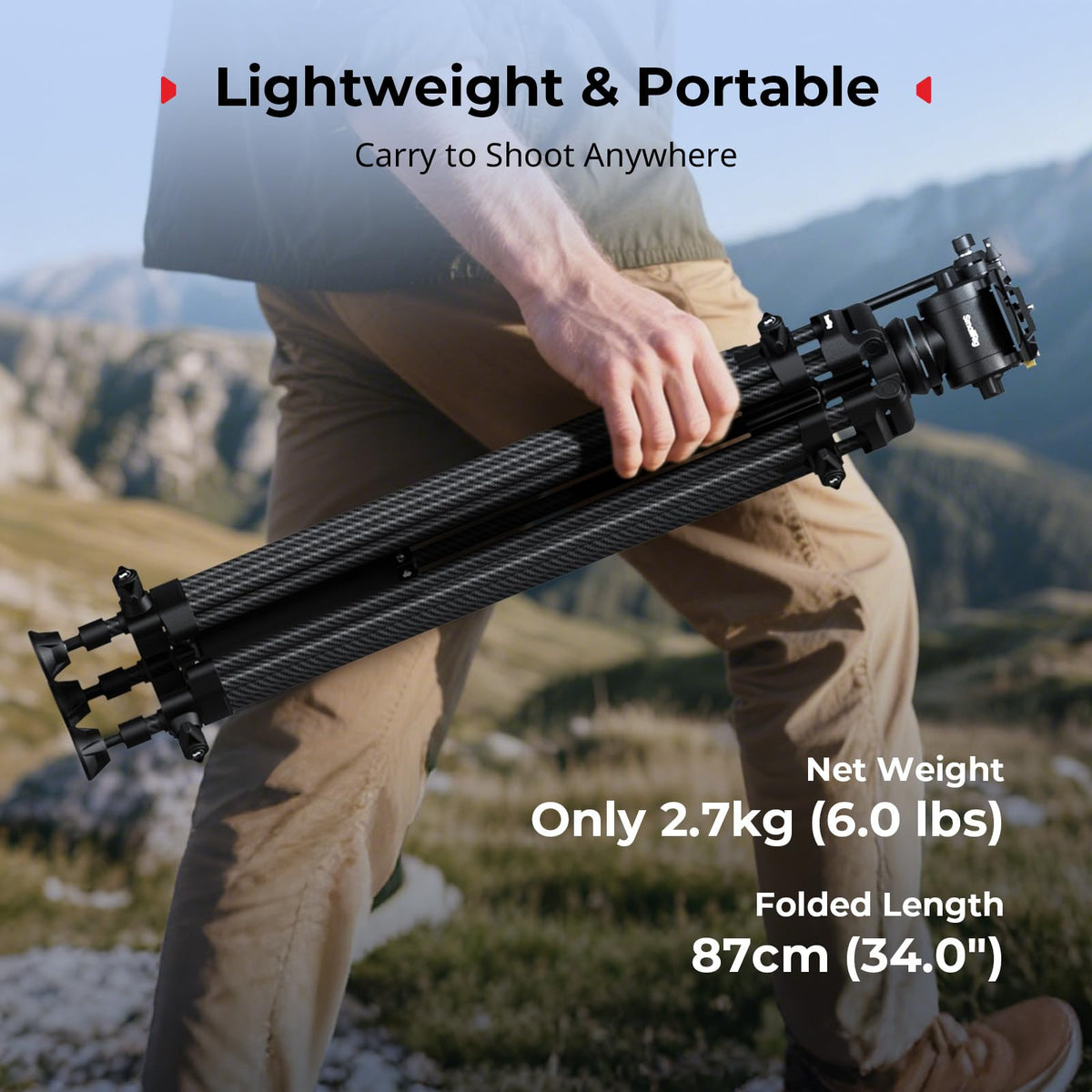 Carbon Fiber Heavy Duty Video Tripod with Fluid Head G79882