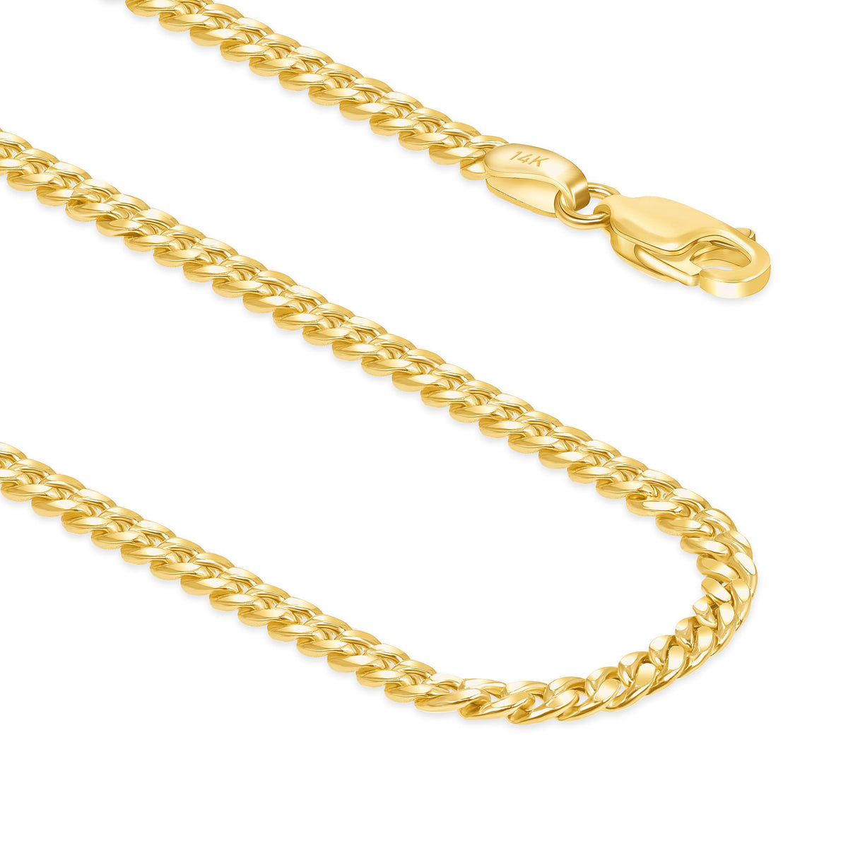 14k Gold Hollow Cuban Link Chain Necklace O259327