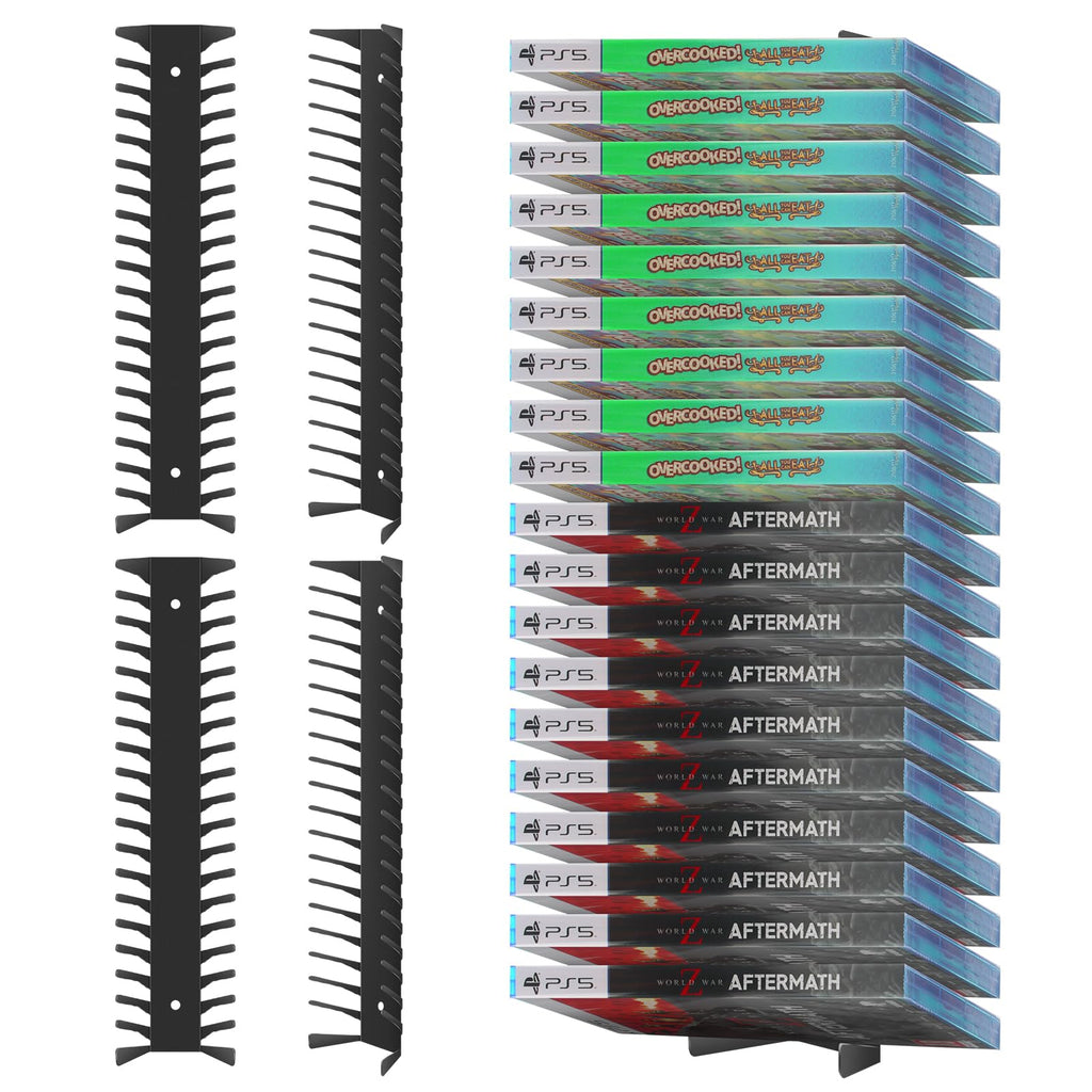 4-Pack Wall Mount DVD Holder Metal Video Game Storage Rack Z5000