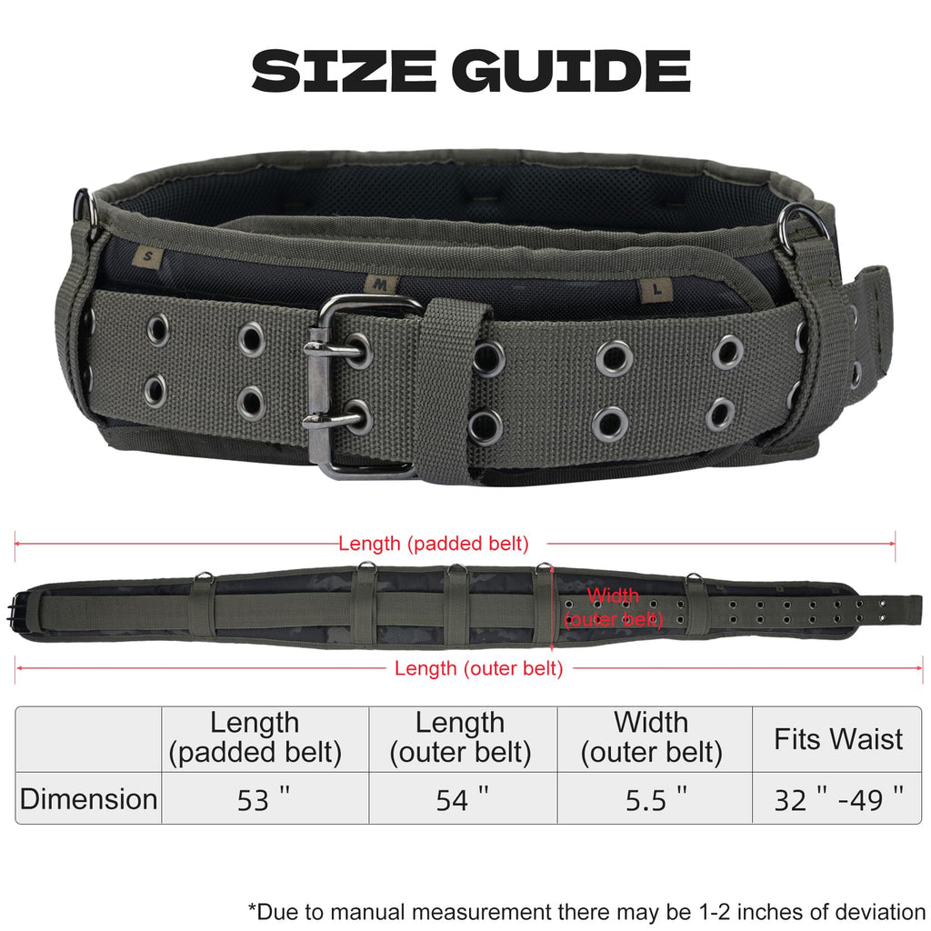 Camo Tool Belt with Suspenders Tool Pouch Organizer Heavy Duty Y272