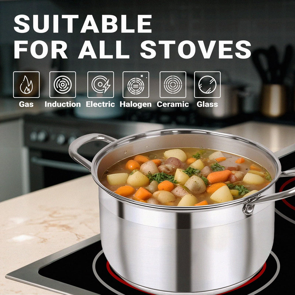 8 Quart Stainless Steel Induction Stock Pot G729703