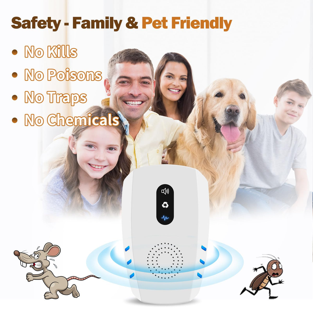 Ultrasonic Indoor Pest Repeller 6 Pack G70330