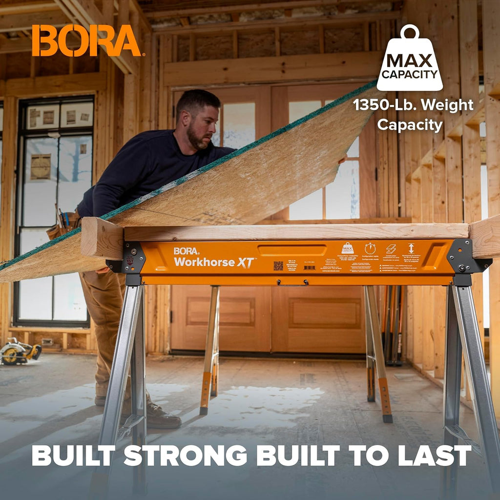 2 Pack Adjustable Folding Heavy Duty Sawhorse V60674