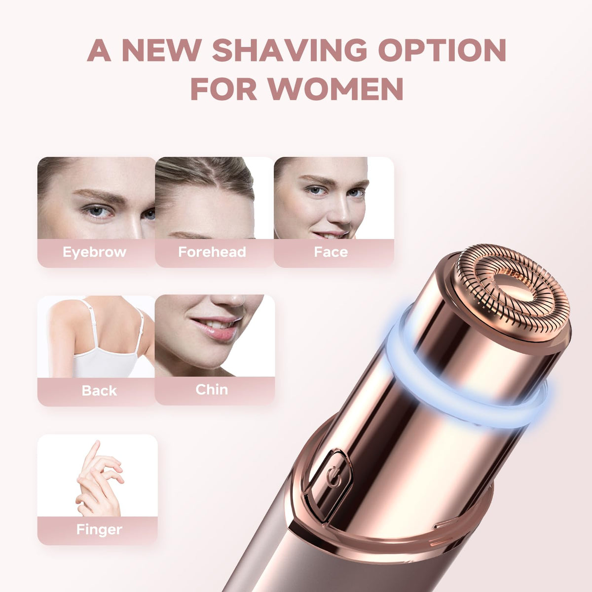2-in-1 Electric Facial Hair Removal & Eyebrow Shaver with Mirror Light H37497