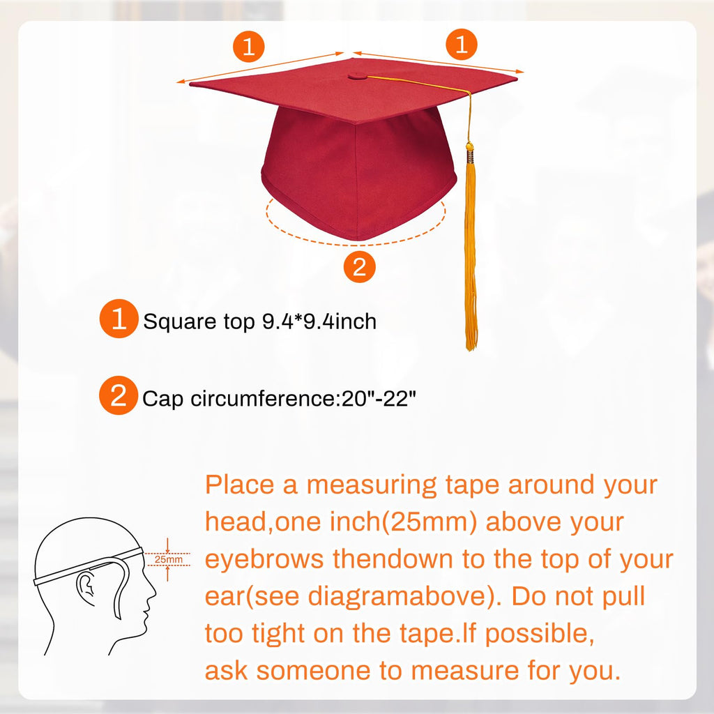 Graduation Cap with Tassel Adjustable Adult Graduation Hat X6655