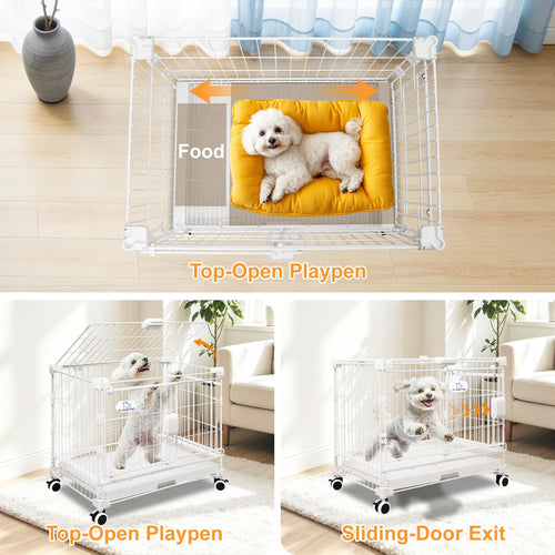 24 Inch White Puppy Crate A54900