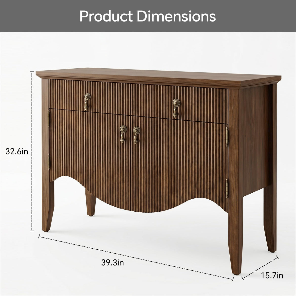 40" Fluted Buffet Cabinet with Drawer H8905