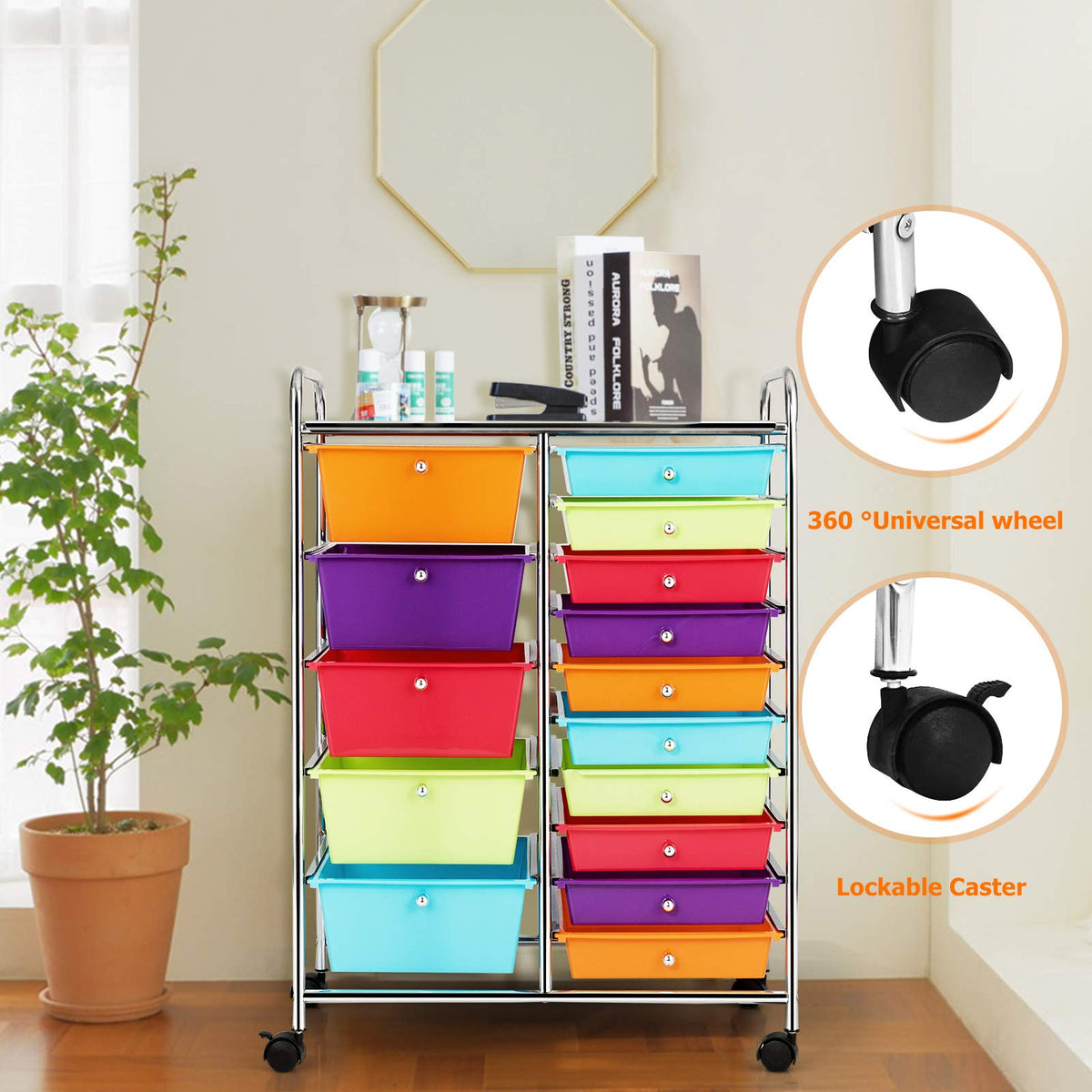 15 Drawer Rolling Storage Cart O193