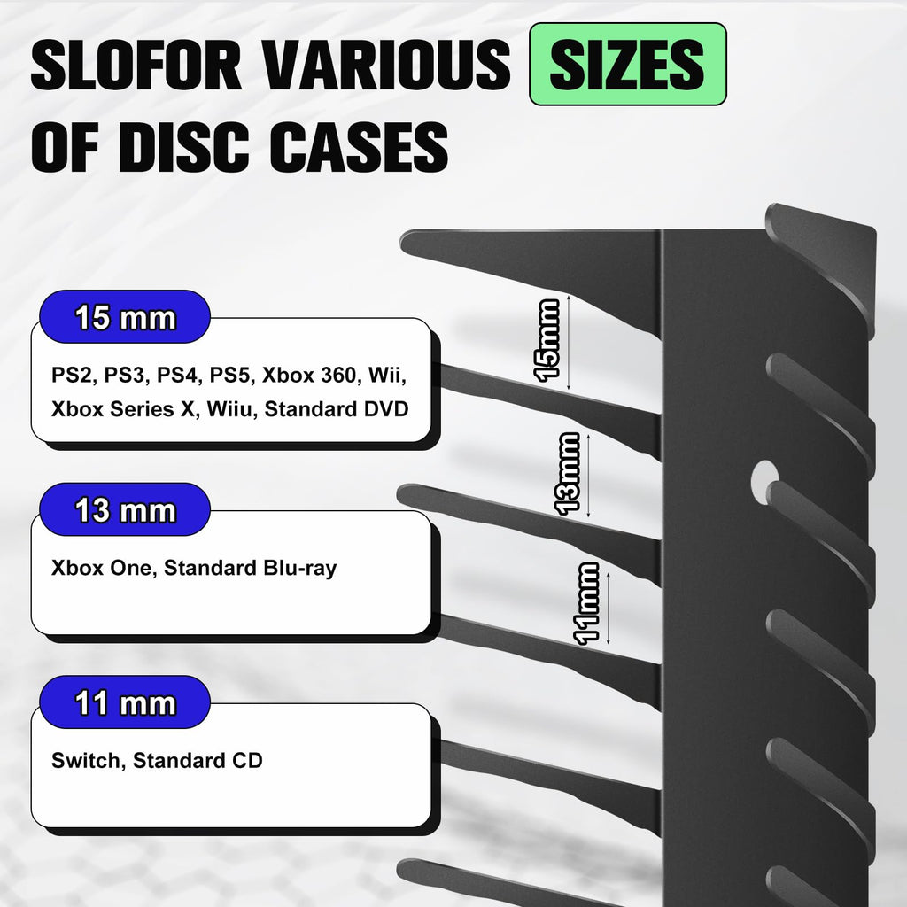 4-Pack Wall Mount DVD Holder Metal Video Game Storage Rack Z5000