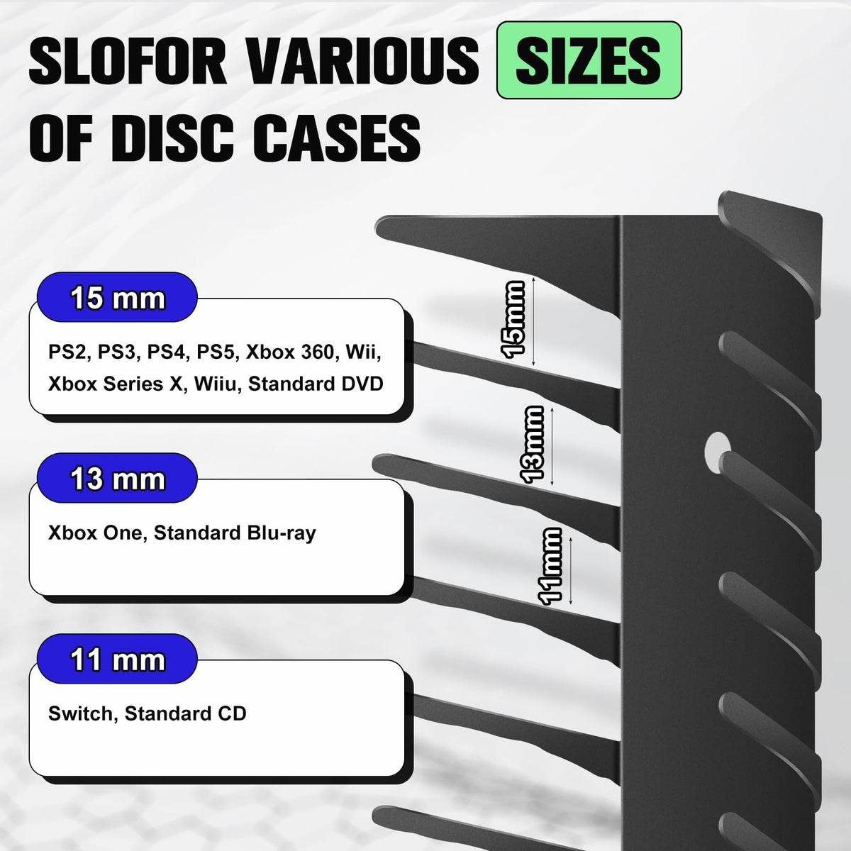 4-Pack Wall Mount DVD Holder Metal Video Game Storage Rack Z5000