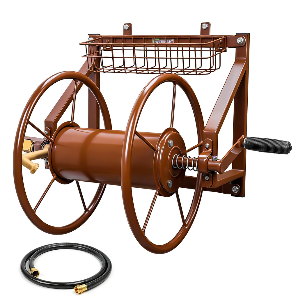 Wall Mount Metal Garden Hose Reel Holds 155ft 5/8" Hose R9376