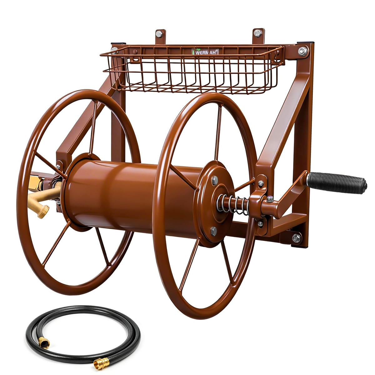 Wall Mount Metal Garden Hose Reel Holds 155ft 5/8" Hose R9376