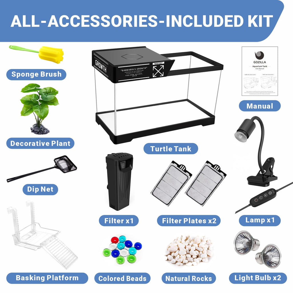 Aquatic Turtle Tank with Lamp and Filter Kit S7304