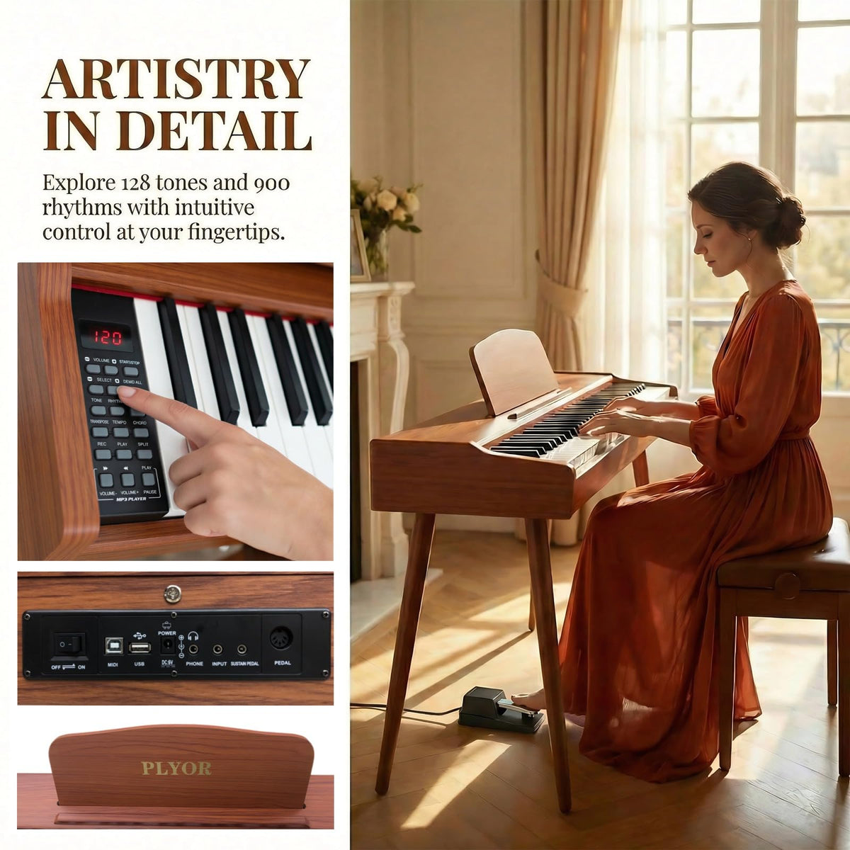 88 Key Semi Weighted Full-Size Electric Piano Keyboard O1303