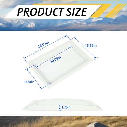 24" Shatterproof Clear RV Skylight Dome Cover S968515