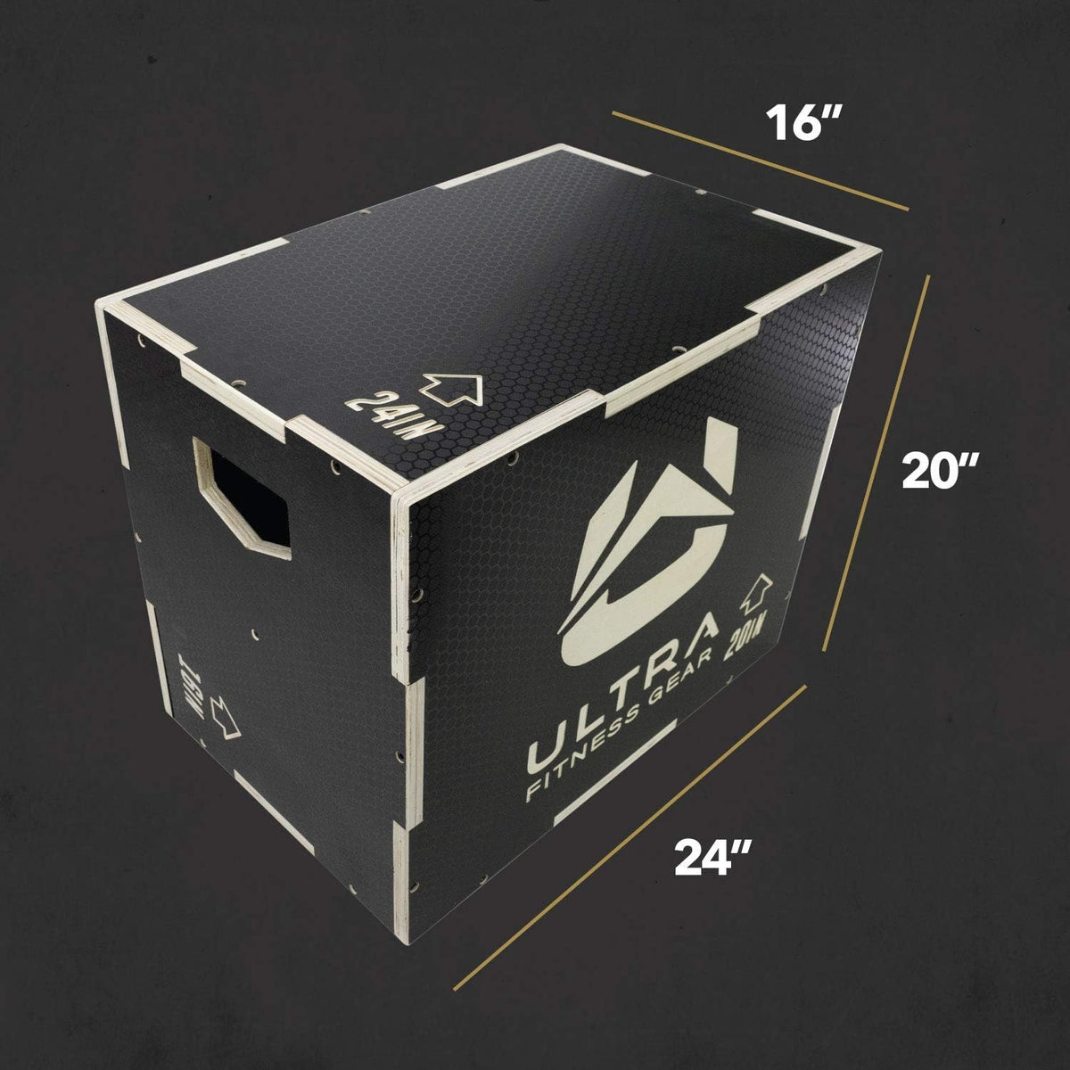 Wooden Plyo Box, 16/14/12 Anti-Slip P435