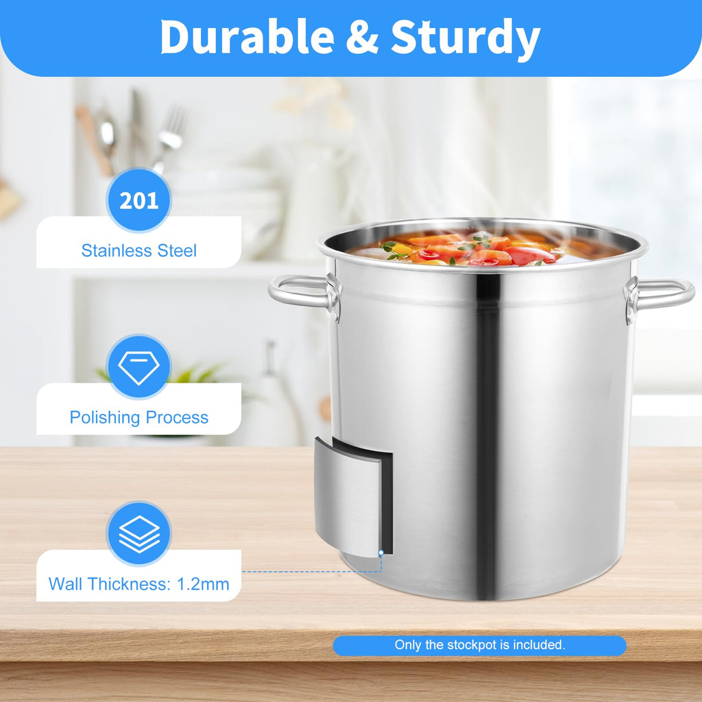 30 QT Stainless Steel Stock Pot with Lid V1257