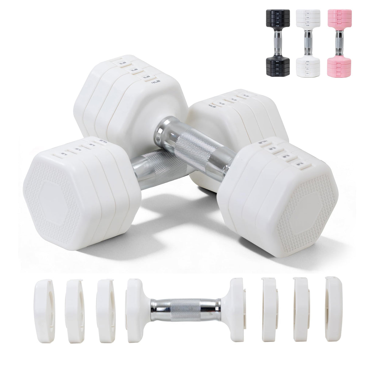 Adjustable Dumbbell Set of 2 Total 20 Lbs D2607
