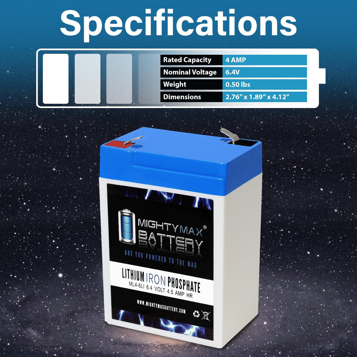6V 4.5AH Lithium Replacement Battery N521
