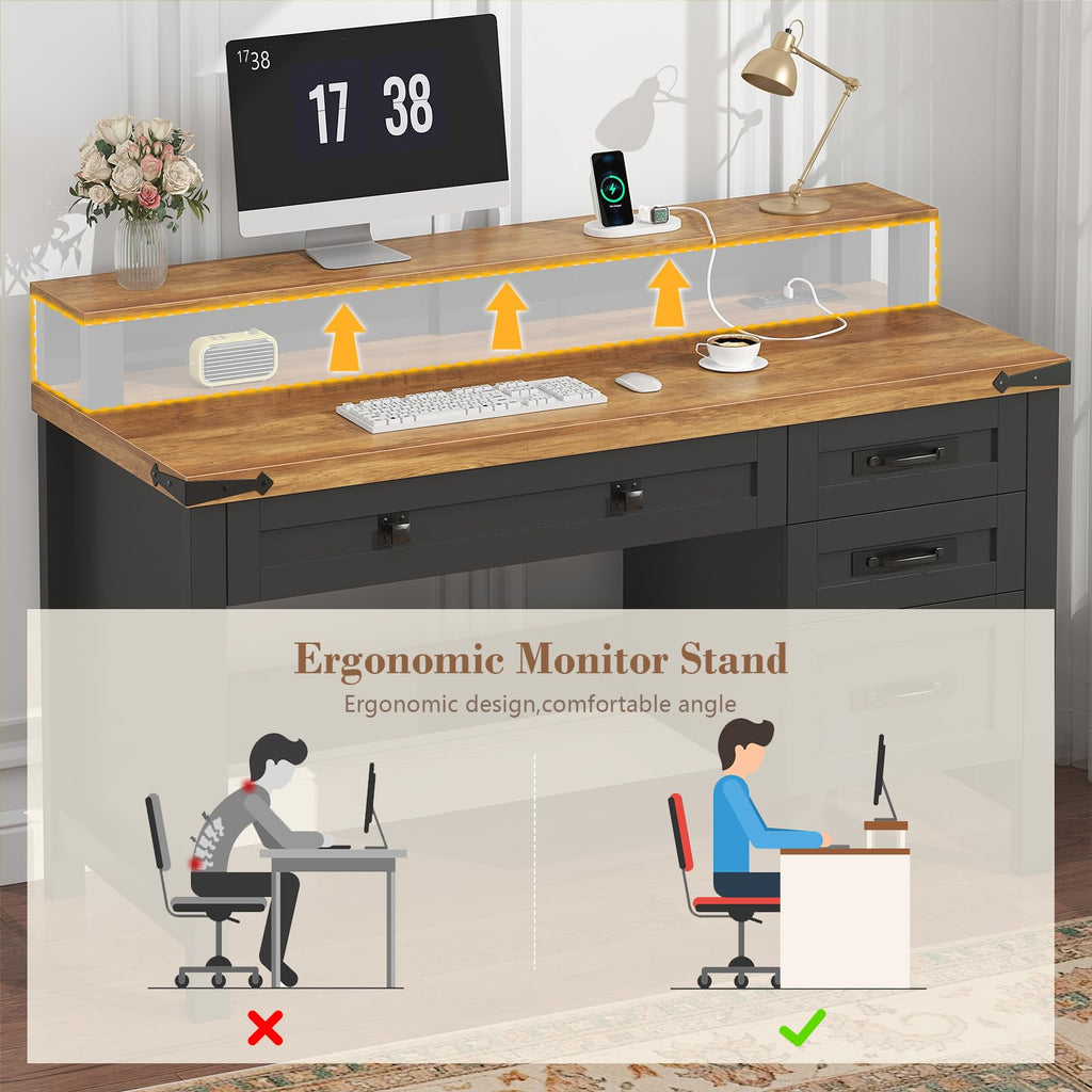 47" Computer Desk with Drawers Q4548