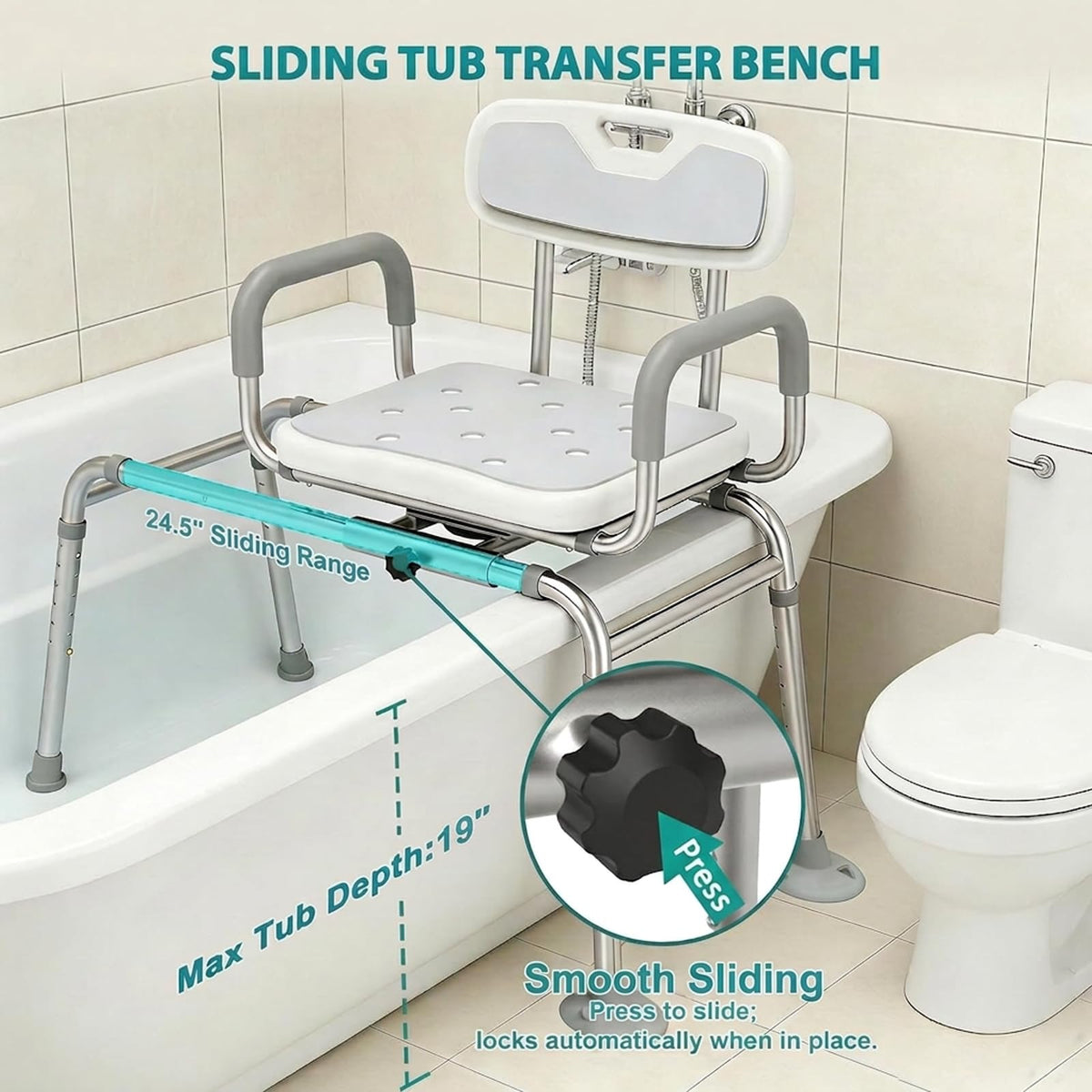 Tub Transfer Bench with Swivel Seat J351
