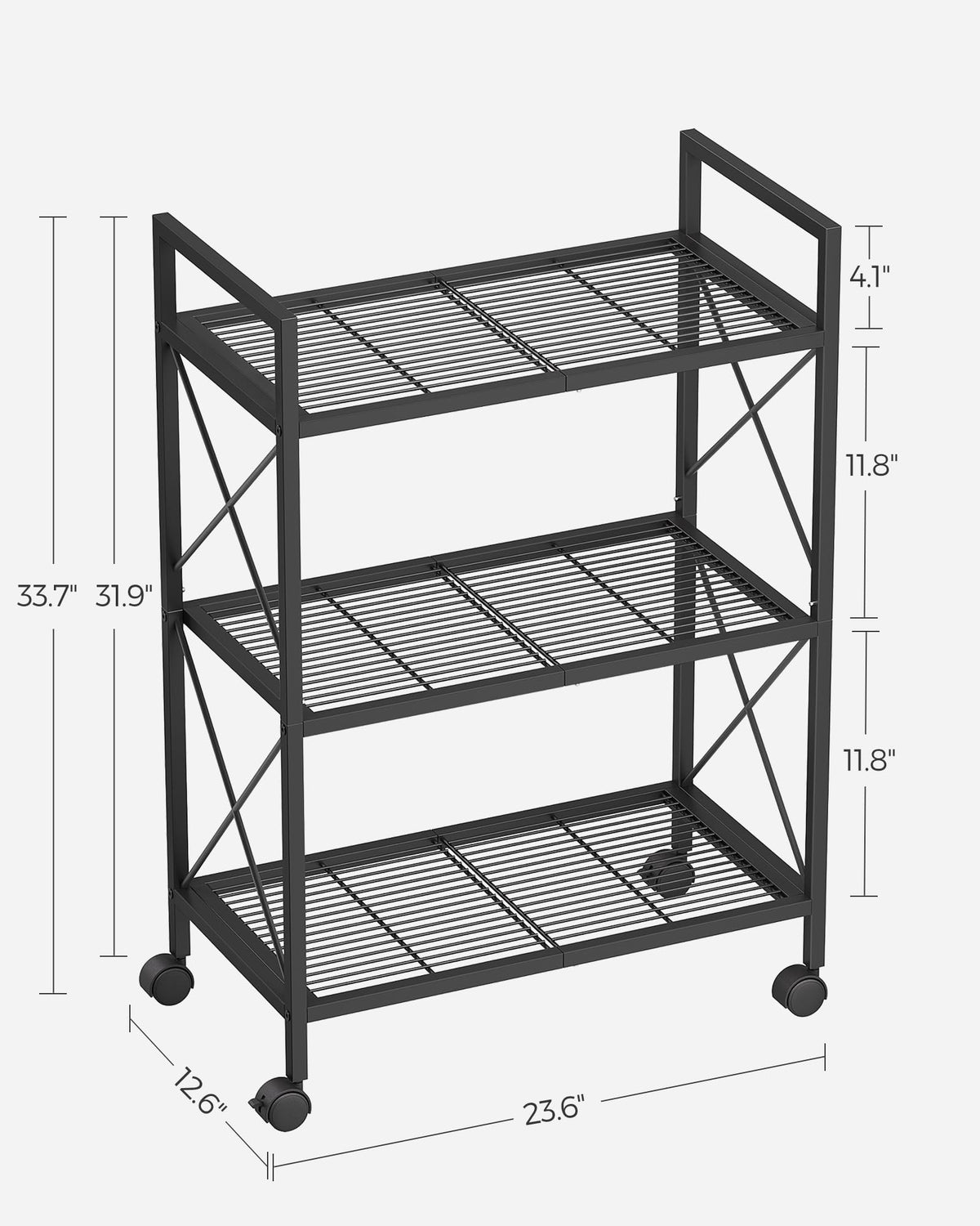 3-Tier Steel Storage Rack with Wheels P20540