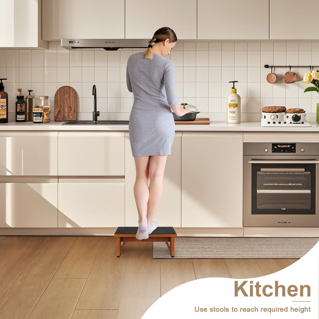 Brown Bed Step Stool with Handles E979