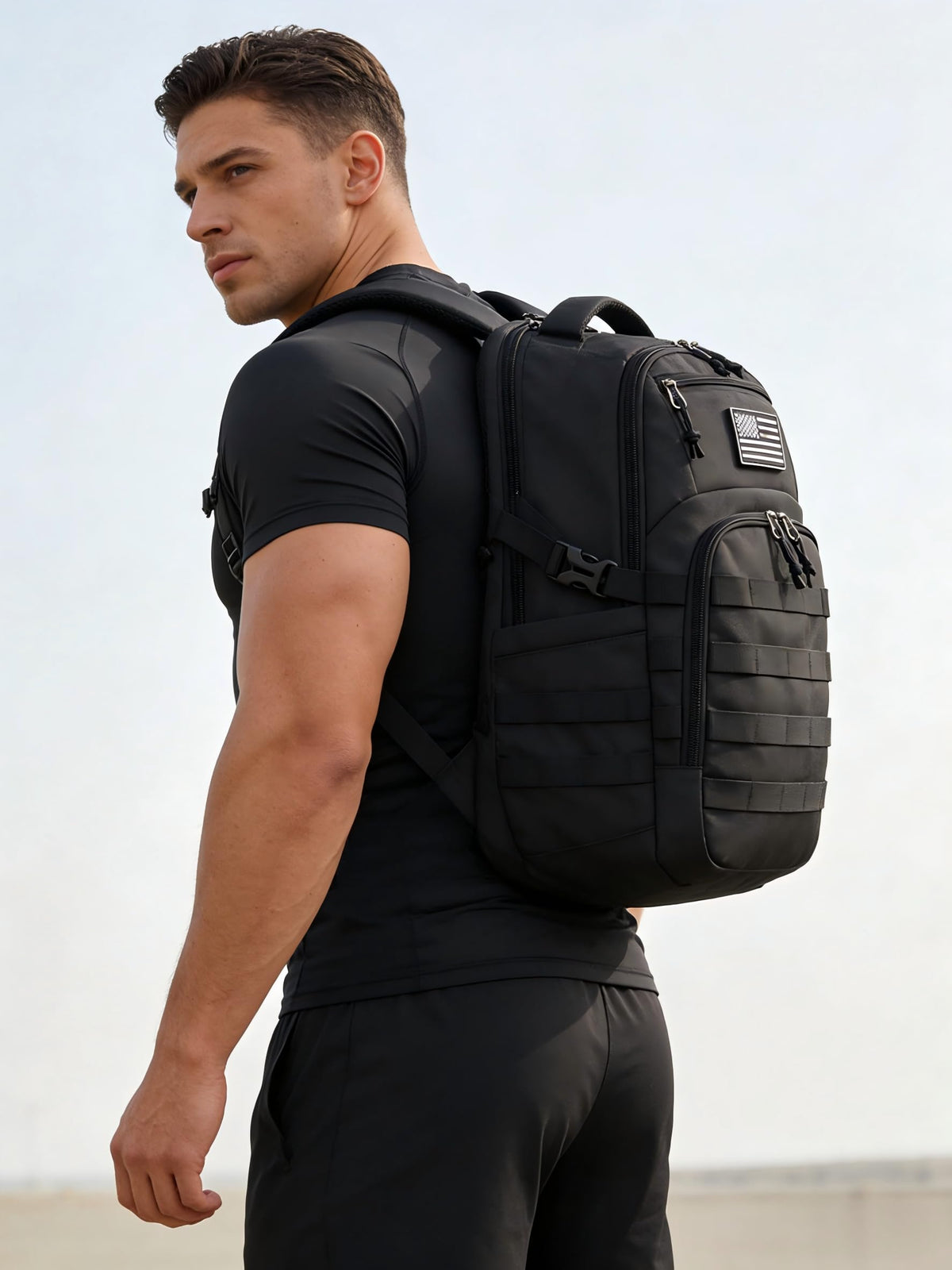 Black Small Tactical Backpack C7515