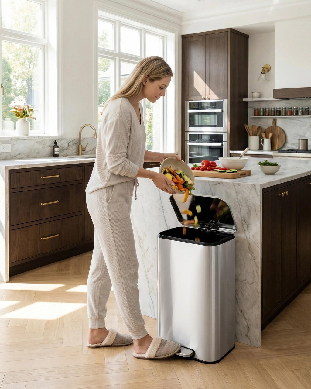 50L Stainless Steel Step Trash Can I53928