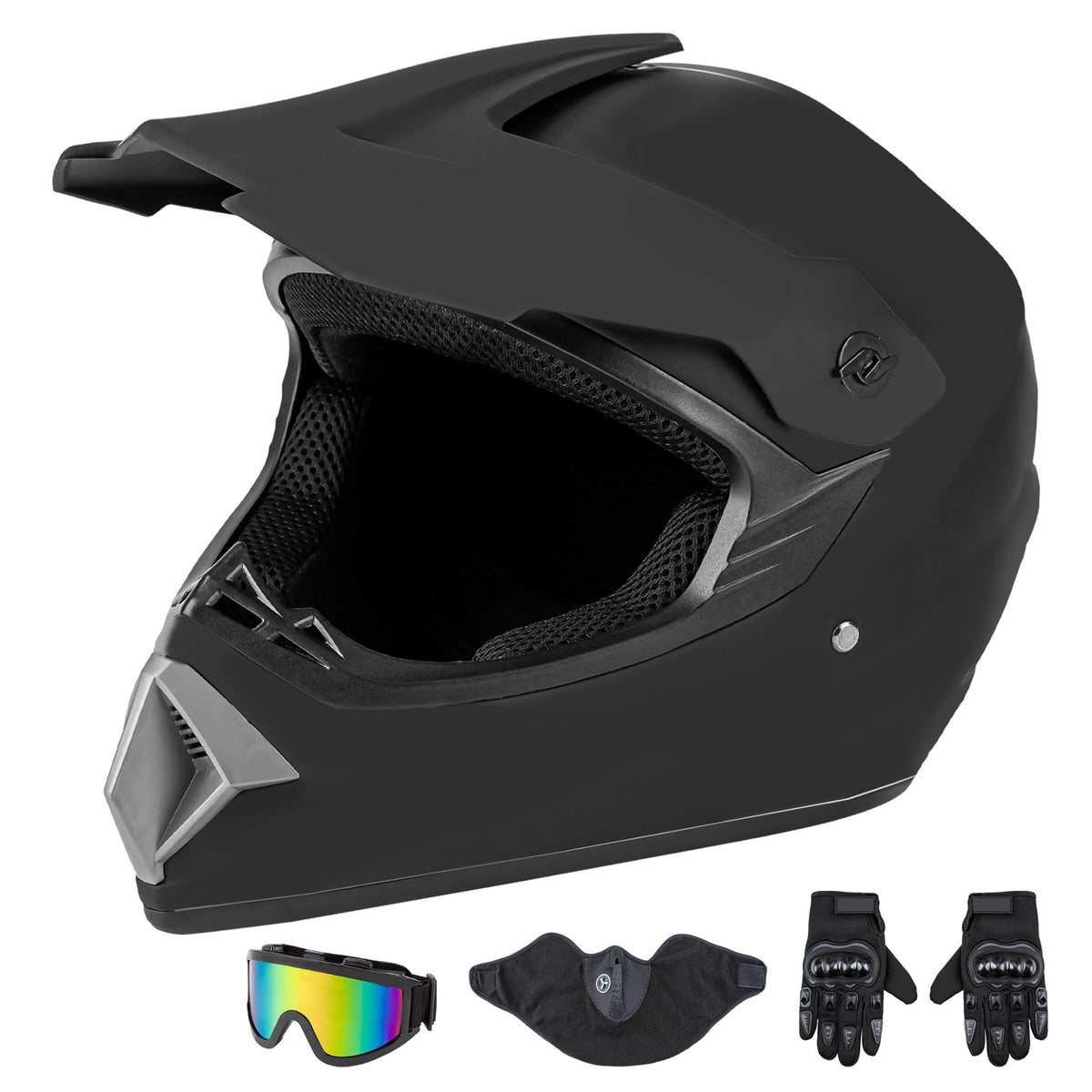 Matte Black Adult Full Helmet Medium M852