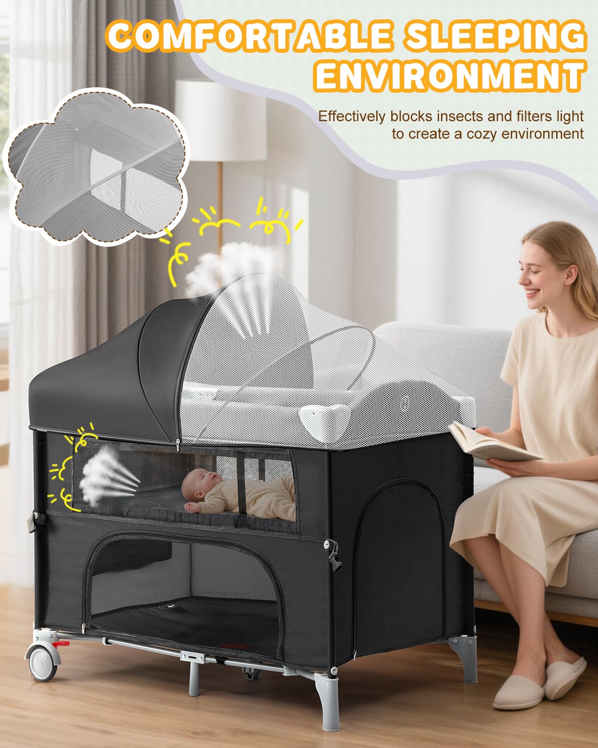 5 in 1 Bedside Bassinet X7933
