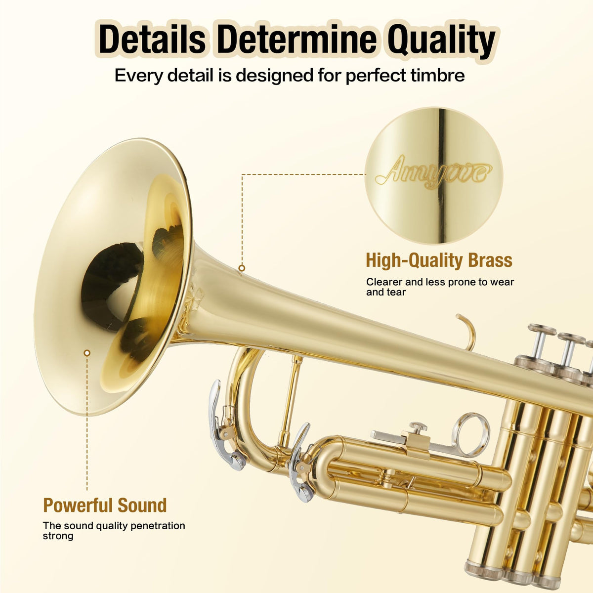Gold Lacquer Brass Trumpet with Hard Case J136430