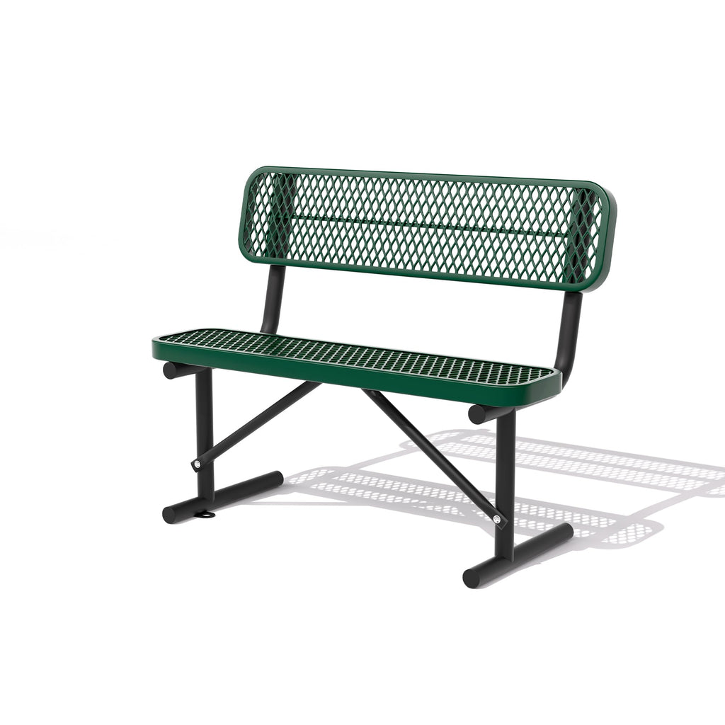 4FT Heavy Duty Metal Outdoor Bench with Backrest Z9558