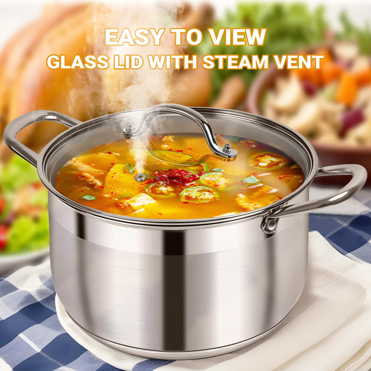 8 Quart Stainless Steel Induction Stock Pot G729703