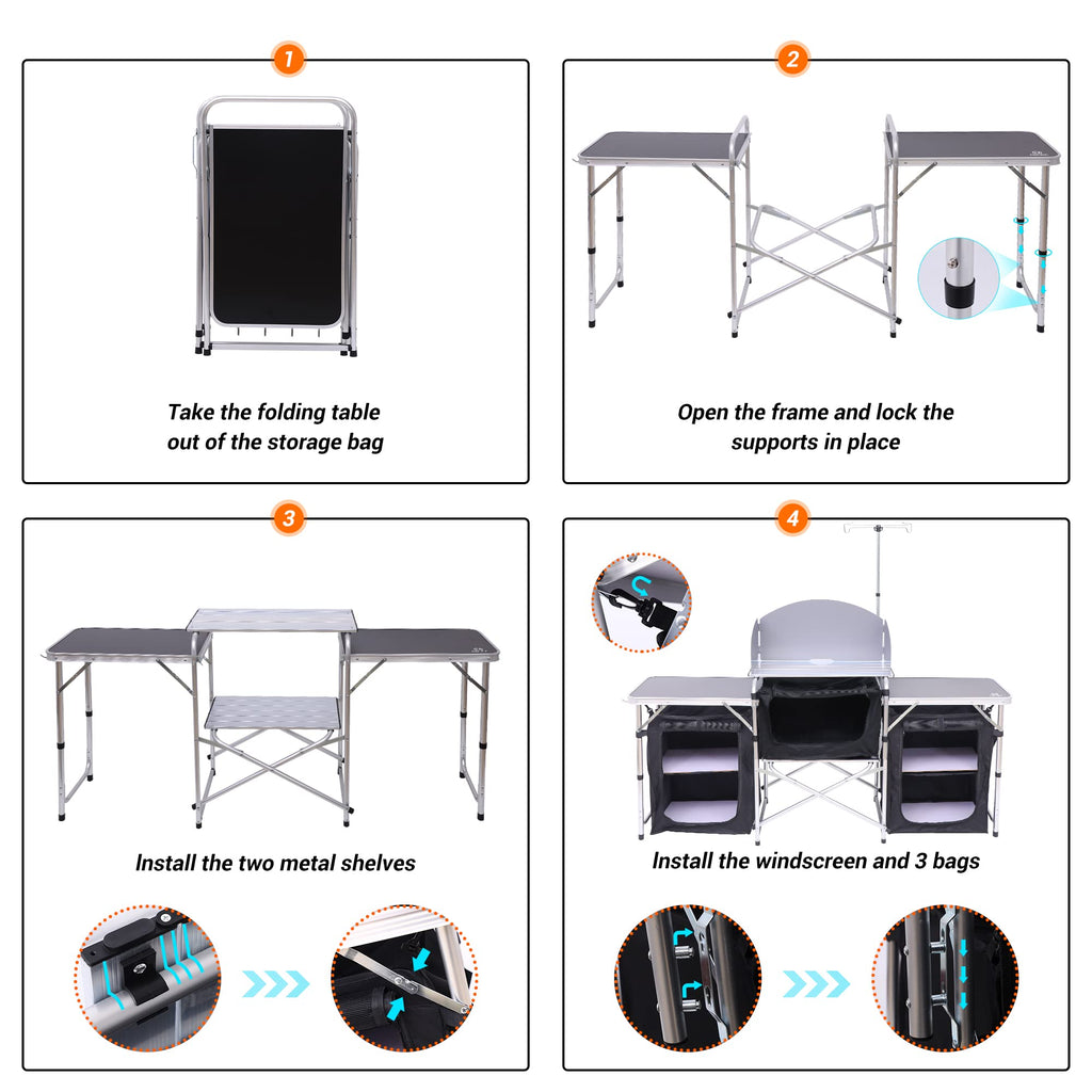 Folding Camping Cook Table W222